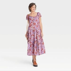 NWT Knox Rose Floral Flutter Sleeve Dress size M